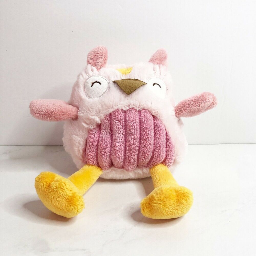 Nat & Jules Demdaco Baby Pink Ollie Owl Stuffed Soft Plush Animal Toy 6"